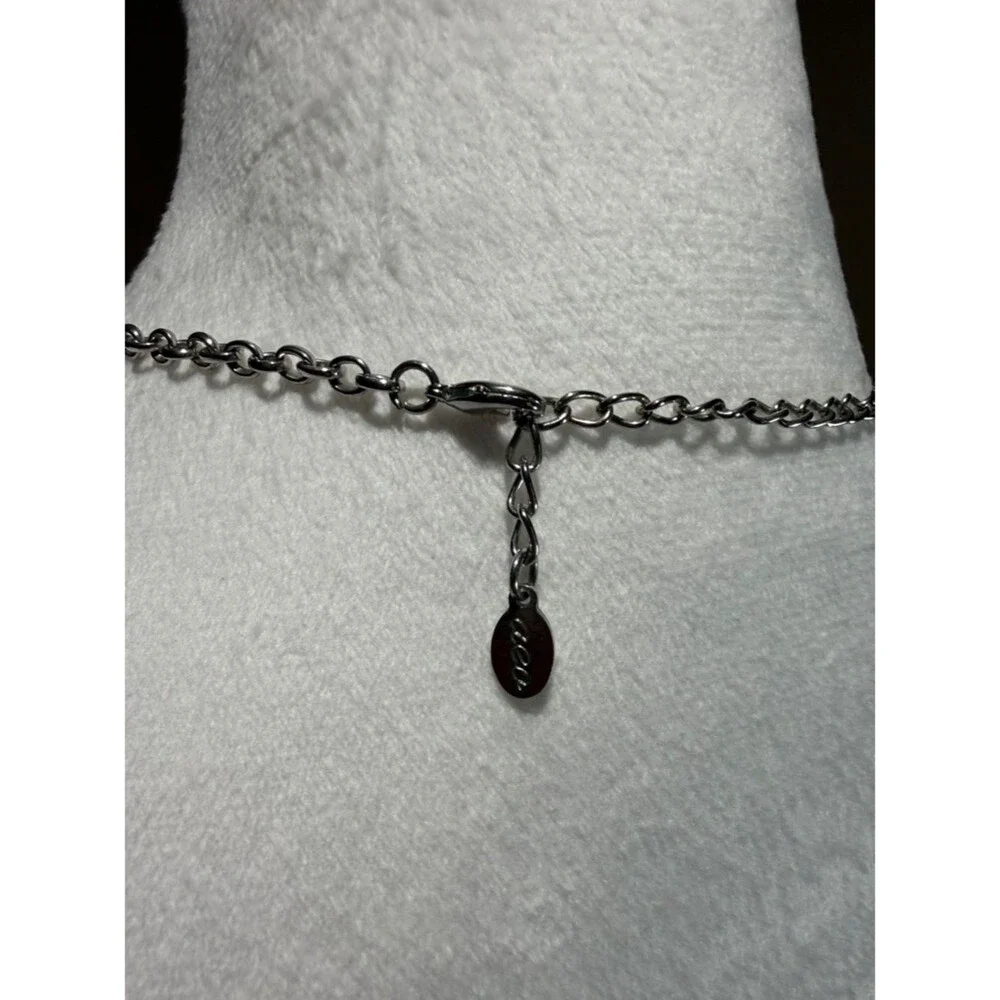 American Eagle Long Beaded Feather Necklace Boho Brown Silver Tone Tassel